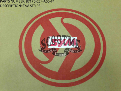 Наклейка декоративная на облицовку руля переднюю SYM ORBIT 50 [ЦВЕТ: RED]