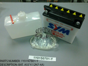 Аккумулятор SYM XS125-K [12N7A-3A, 150×60×130]
Артикул: 1Y01N7B01-Y​