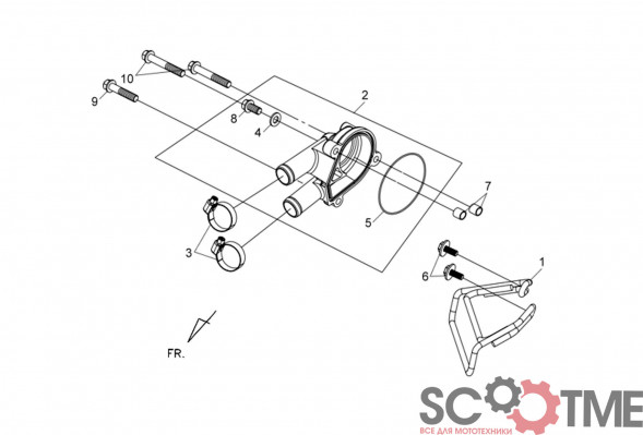 Крышка насоса системы охлаждения SYM MAXSYM 400i ABS