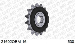 21602OEM-16 звезда передняя YAMAHA FZ 6 Fazer, FZX, YZF (ведущая) стальная с демпфером, 530, AFAM (JTF580.16)