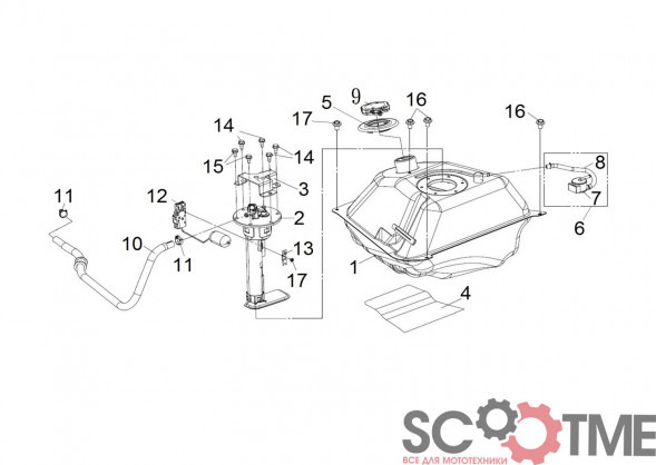 Насос топливный в сборе SYM MAXSYM TL 500i