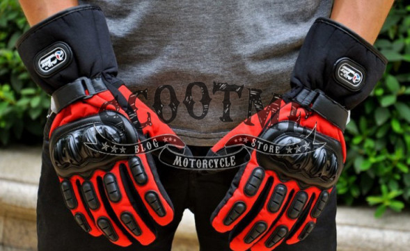 Теплые мотоперчатки MadBike MD15 (RED)