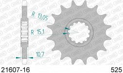 21607-16 звезда передняя YAMAHA FZ 8 Fazer, MT-09, TDM 900, YZF-R1 1000 (ведущая) стальная, 525, AFAM (JTF1591.16)