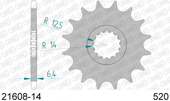 21608-14 звезда передняя YAMAHA YFM 700 R Raptor (ведущая) стальная, 520, AFAM (JTF1592.14)