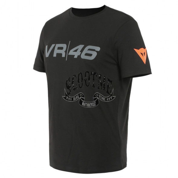 Футболка мужская DAINESE VR46 PIT LANE T-SHIRT (BLACK/FLUO-YELLOW)