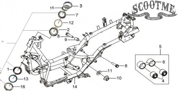 Шарики подшипника рулевой колонки нижнего SYM GTS 250