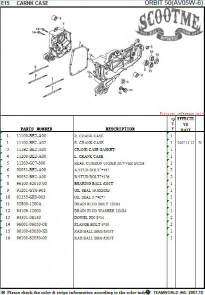 Подшипник шариковый радиальный SYM ORBIT 50 [TPI 6201T]
