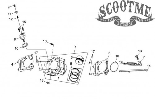 Кольца поршневые к-т SYM ATV 600LE