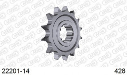 22201-14 звезда передняя KAWASAKI KLX, SUZUKI DR 125 (ведущая) стальная, 428, AFAM (JTF409.14)
