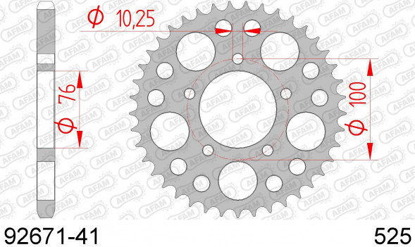 92671-41 звезда задняя BENELLI TNT 899, TNT 1130 (ведомая) стальная, 525, AFAM