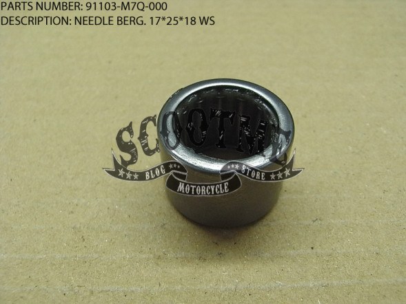 Игольчатый подшипник 17*25*18 WS сцепления SYM SYMPHONY 50SR