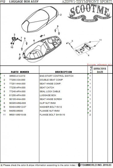 Багажник подседельный SYM SYMPHONY 50SR
