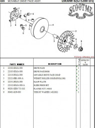 Втулка шкива ведущего вала вариатора SYM GTS 300i EFI