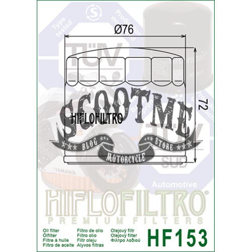 Масляный фильтр HI FLO HF153 (H301)