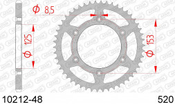 10212-48 звезда задняя HONDA CR 250, CRF 150, CRF 450 (ведомая) стальная, 520, AFAM (JTR210.48)