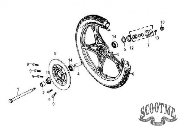 Диск тормозной передний SYM XS 125