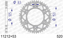 11212+53 звезда задняя HONDA CR 250, CRF 450 (ведомая) алюминиевая, самоочищающаяся, 520, AFAM (JTA210.53)