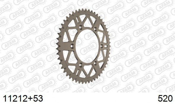 11212+53 звезда задняя HONDA CR 250, CRF 450 (ведомая) алюминиевая, самоочищающаяся, 520, AFAM (JTA210.53)