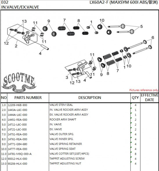 Клапан впускной SYM MAXSYM 600