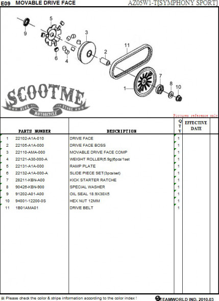 Шайба вариатора SYM SYMPHONY 50SR