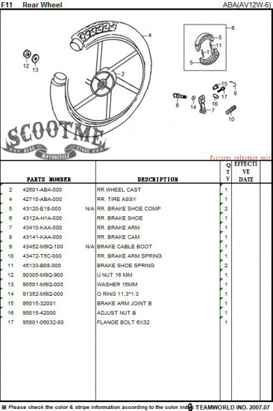 Колодки тормозные задние с пружинами к-т SYM ORBIT 125
