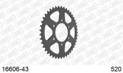 16606-43 звезда задняя KAWASAKI NINJA, Z 800, KAWASAKI ZX 6 (ведомая) стальная, 520, AFAM (JTR478.43)